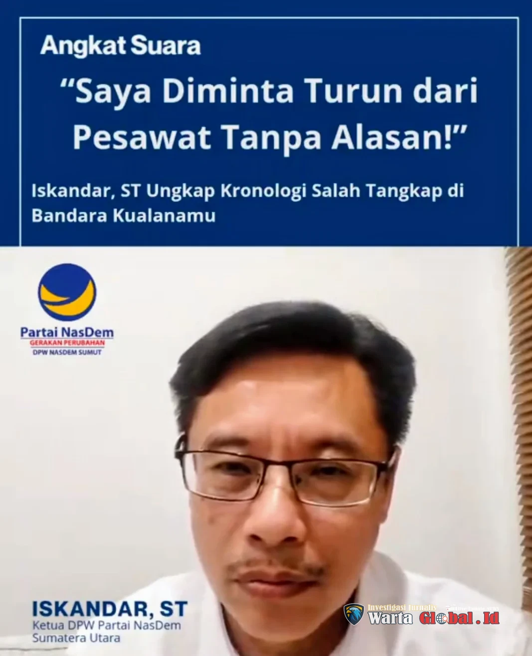 Polisi Salah Tangkap? Atau Salah Lawan Iskandar, ST Ketua DPW Partai NasDem Sumut Buka Suara