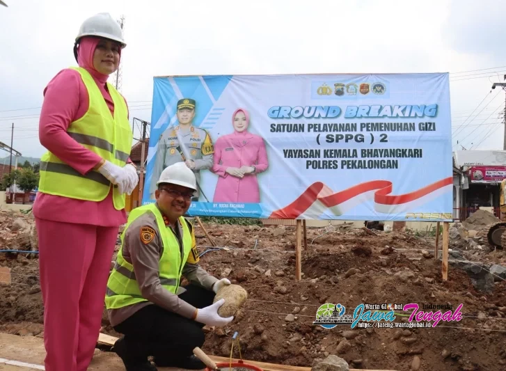Kapolres Pekalongan Ground Breaking Pembangunan SPPG 2 di Doro Dukung Progam MBG