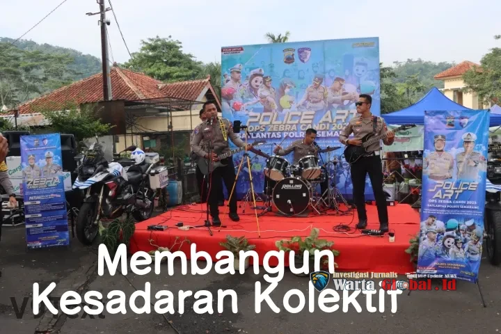 Band Sat Lantas Polres Semarang “Gempur” CFD Ungaran, Pesan Keselamatan Jalan Raya Dibungkus Hiburan