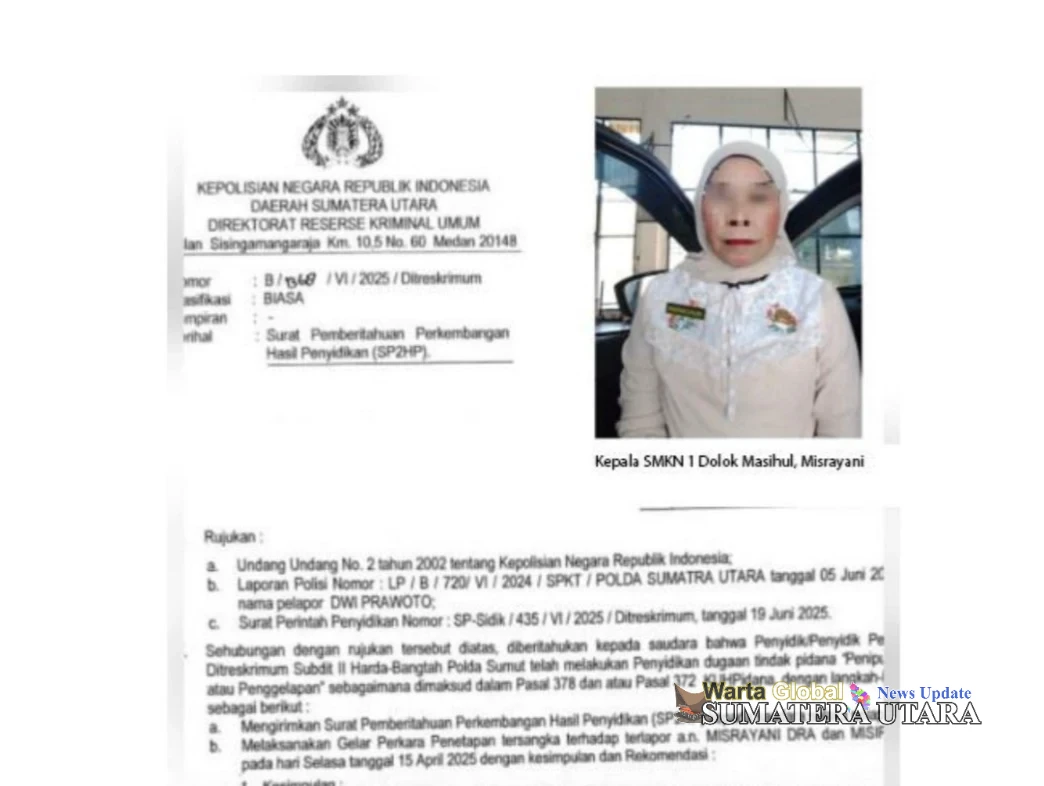 BAP Kasus Dugaan Penipuan Kepala SMKN 1 Dolok Masihul Resmi Dikirim ke Kejaksaan