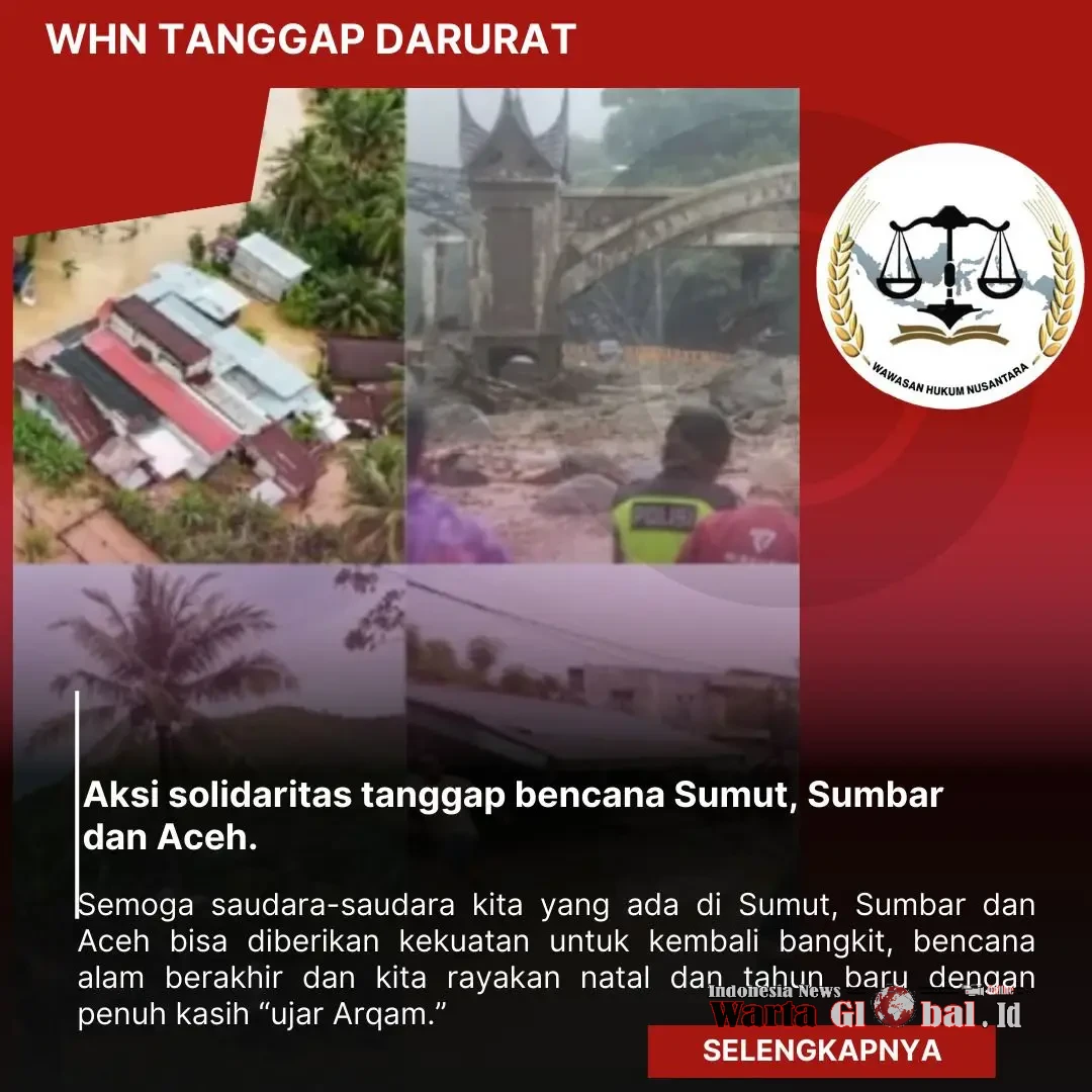 Wawasan Hukum Nusantara (WHN) Salurkan Bantuan Bencana Banjir Sumatra