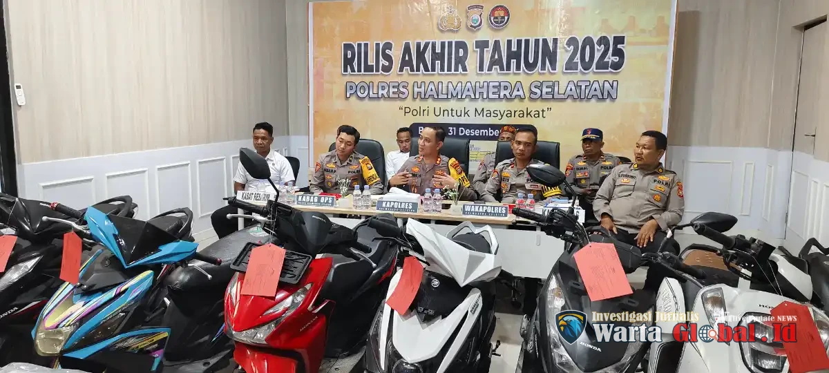 Polres Halmahera Selatan Amankan Dua Pelaku Curanmor, Delapan Unit Sepeda Motor Berhasil Disita