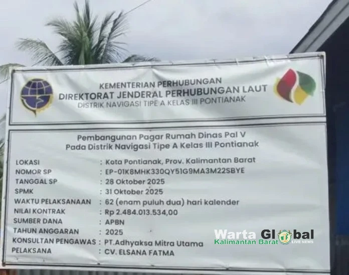 Diduga Tak Sesuai Standar, Pembangunan Pagar Distrik Navigasi Pal V Pontianak Terancam Jadi Proyek Gagal