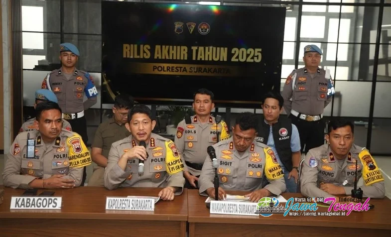 Kapolresta Surakarta Pimpin Press Release Akhir Tahun, Paparkan Kinerja 2025