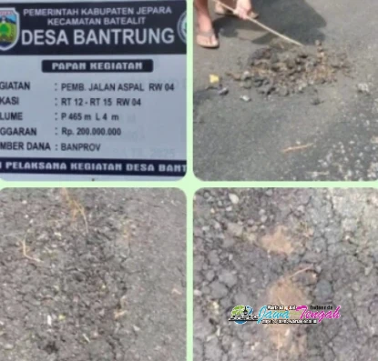 Parah!! Pembangunan Jalan di Desa Bangtrung Jepara Kualitasnya Dipertanyakan Masyarakat