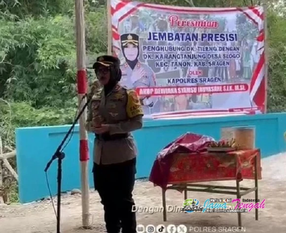 Kapolres Sragen Resmikan Jembatan Presisi Merah Putih di Desa Slogo