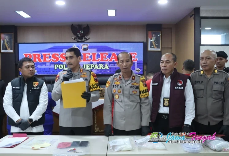 Polres Jepara Bongkar Jaringan Narkoba Akhir Tahun, Amankan BB 1 Kg Narkotika