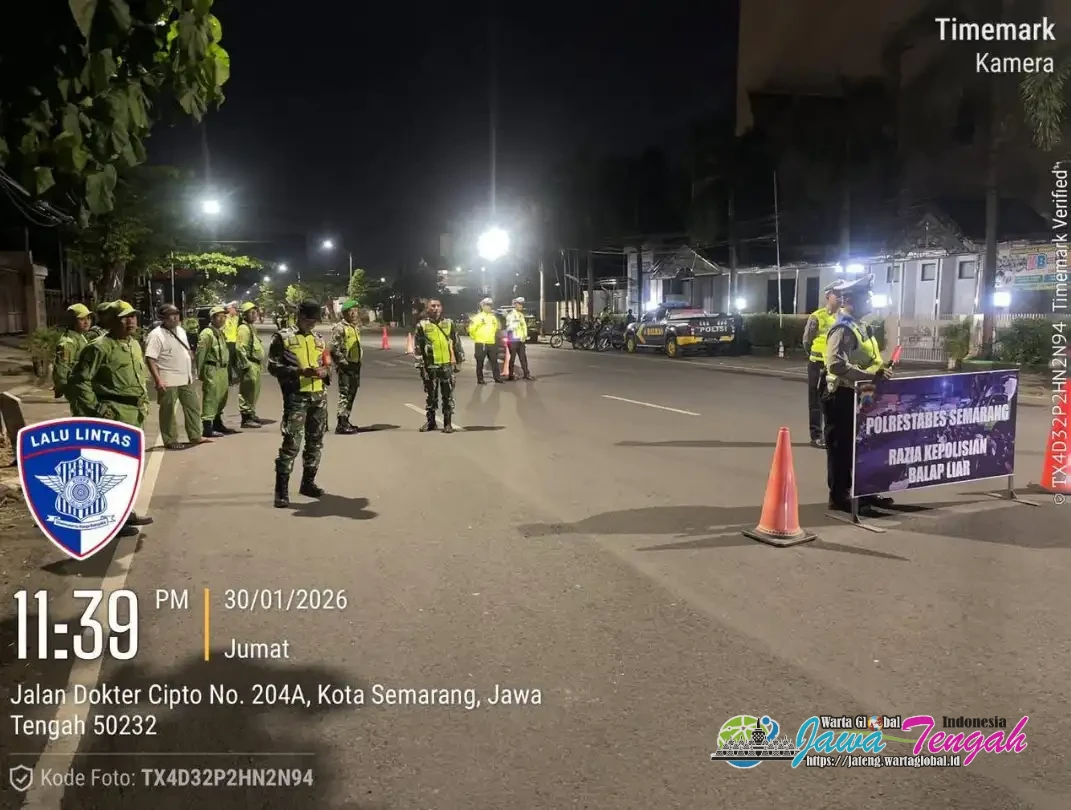 Polrestabes Semarang Gelar Operasi Gabungan Cegah Balap Liar, 18 Kenderaan Diamankan