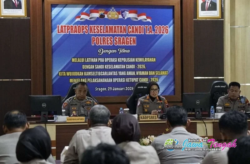 Kapolres Sragen Pimpin LatPra Ops Keselamatan Candi 2026