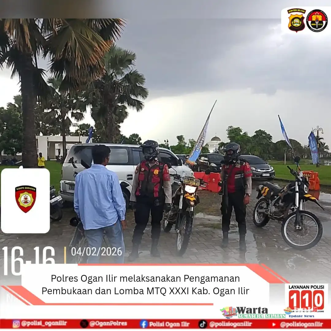 Personel Polres Ogan Ilir Lakukan Pengamanan Pembukaan dan Lomba MTQ XXXI Kabupaten Ogan Ilir!!!!!