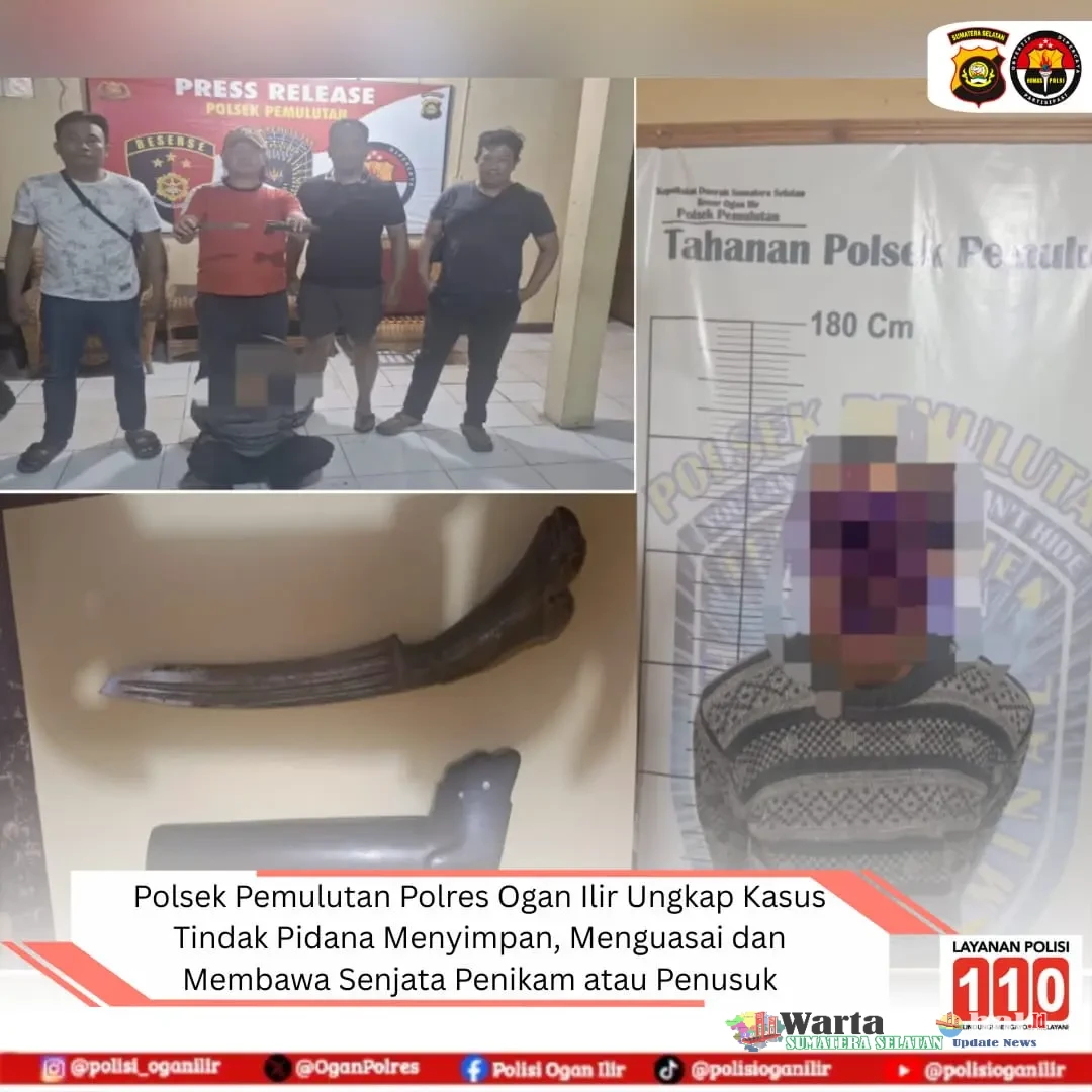 Polsek Pemulutan Ogan Ilir Ungkap Kasus Kepemilikan Senjata Tajam di Desa Mekar Jaya!!!!!