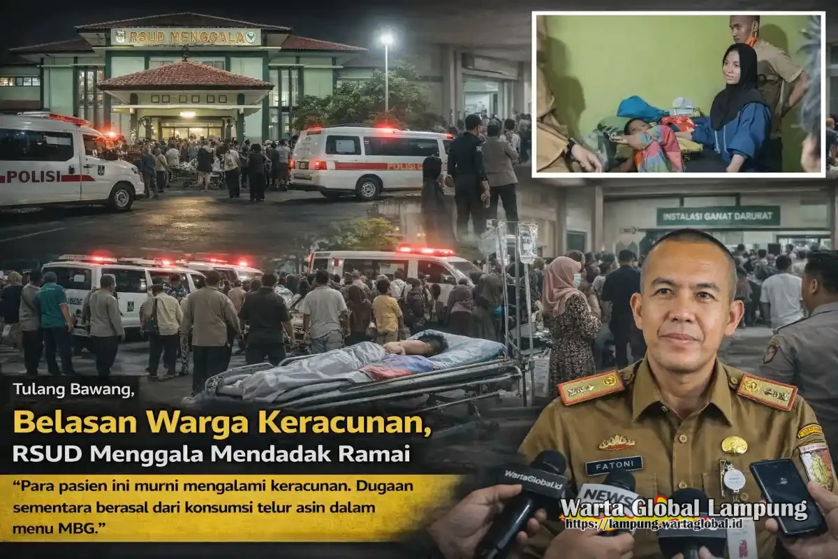Puluhan Warga Tulang Bawang Keracunan Diduga Akibat MBG, RSUD Menggala Diserbu Keluarga Pasien, Dinkes Akui 25 Korban Termasuk Balita dan Guru.