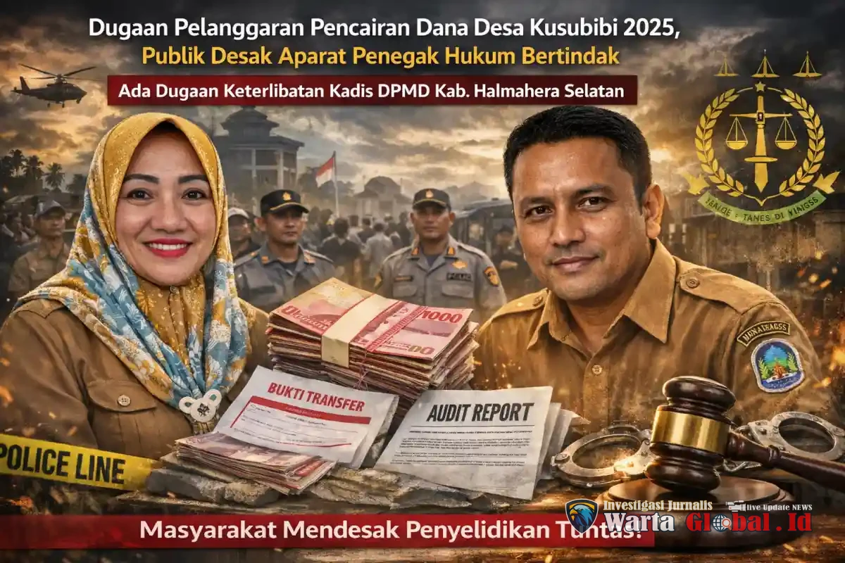 Dugaan Pencairan Dana Desa Kusubibi 2025 Tanpa Bendahara, Publik Desak Aparat Hukum Usut Tuntas dan Soroti Peran DPMD Halmahera Selatan.