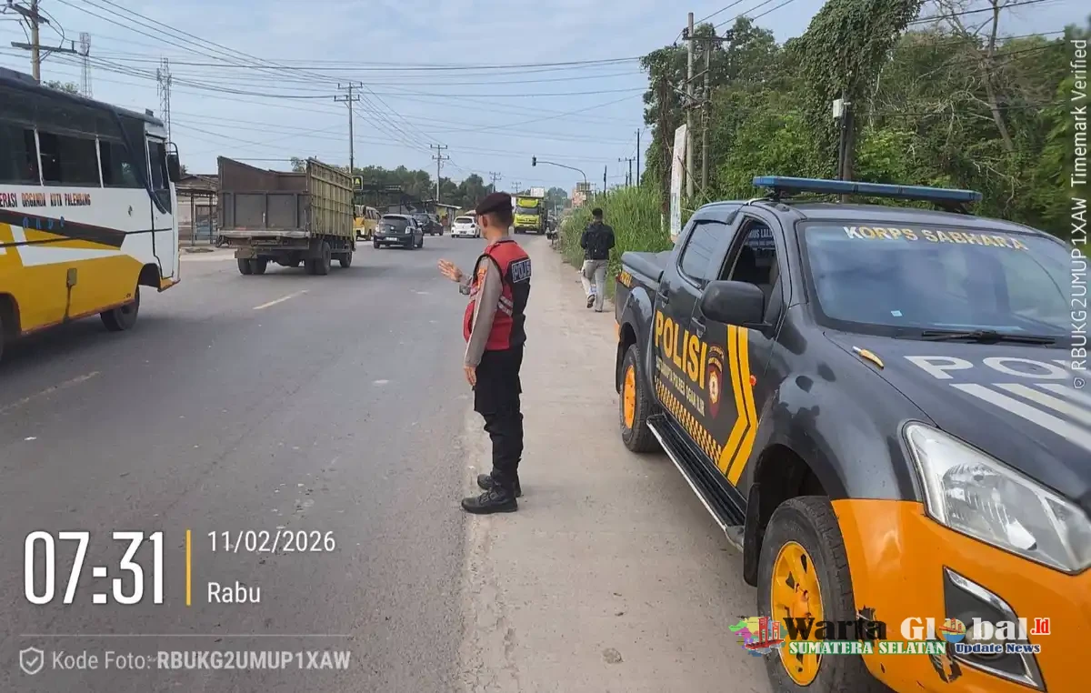 Sat Samapta Polres Ogan Ilir Laksanakan Strong Point Pagi, Wujudkan Kamseltibcarlantas dan Kamtibmas Kondusif!!!??