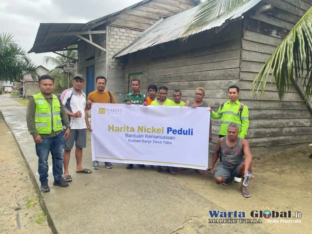 Peduli Korban Banjir Desa Yaba, Harita Nickel Salurkan Bantuan Logistik Bahan Bangunan