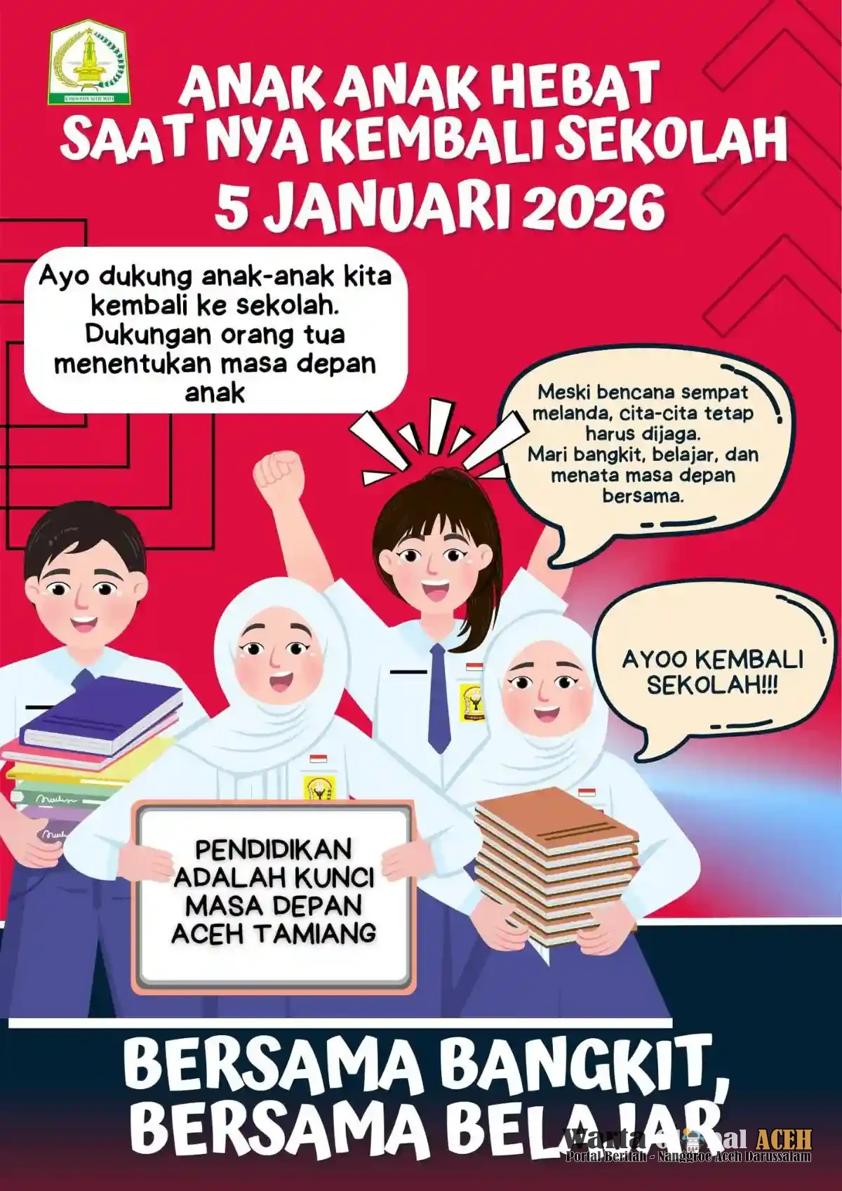 Mulai Besok, Aceh Tamiang Aktifkan Semua Sekolah