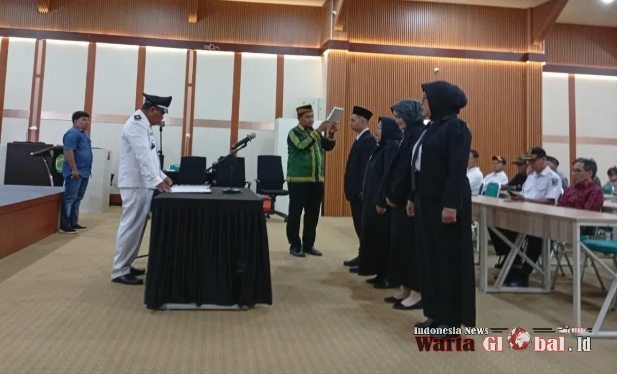 Pelantikan Perangkat Desa Tanjung Aru Tandai Kenaikan Status Swakarya Maju, Kepala Desa Tekankan Integritas dan Pelayanan Publik.