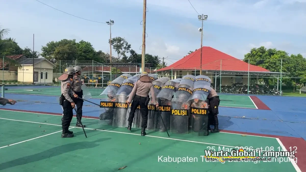 Sat samapta polres tulang bawang gelar latkatpuan lanjut, jaga ketertiban,