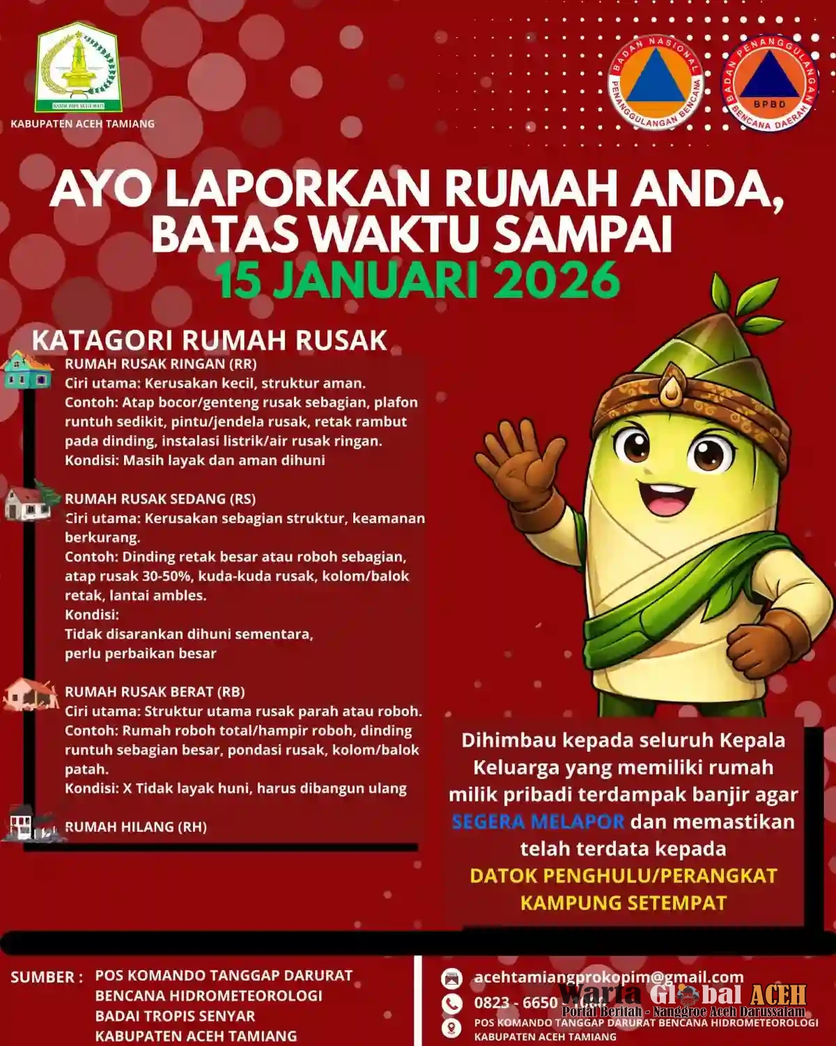 Pendataan Kerusakan Rumah Aceh Tamiang Paling Lambat 15 Januari