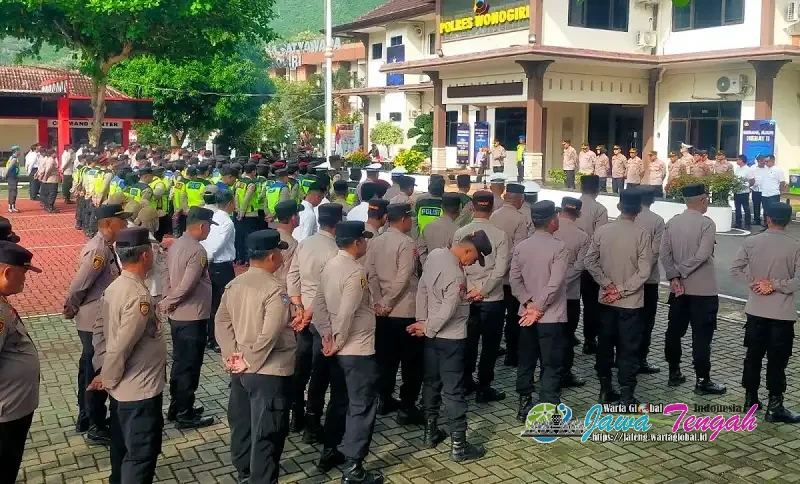 Antisipasi Unjuk Rasa Anarkis, Kapolres Wonogiri Pimpin Apel Pengecekan Tim Negosiator dan Gakkum