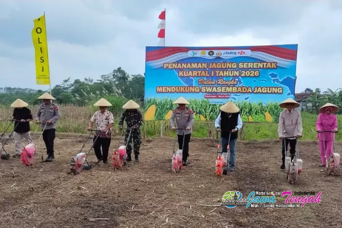 Polres Pekalongan Tanam Raya Jagung, Dukung Ketahanan Pangan Nasional