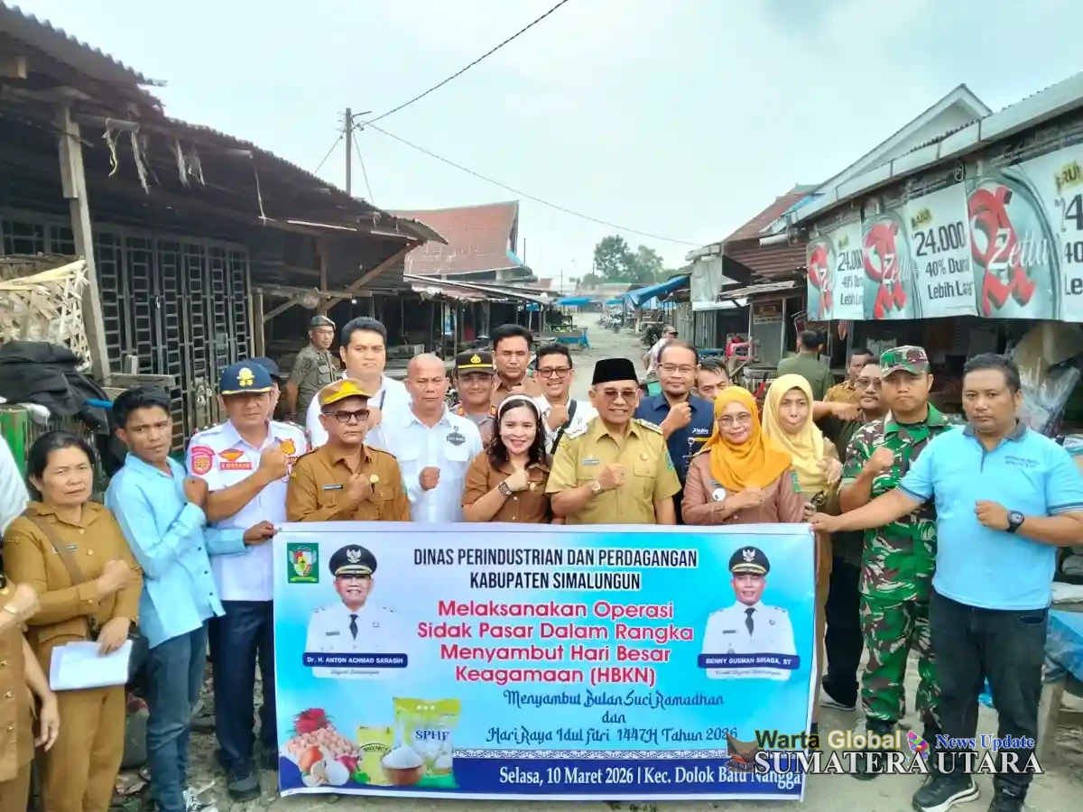 Polres Simalungun Beserta Jajaran Pemkab Simalungun Sidak Pasar dan SPBU Jelang Idul Fitri, Pantau Harga Sembako