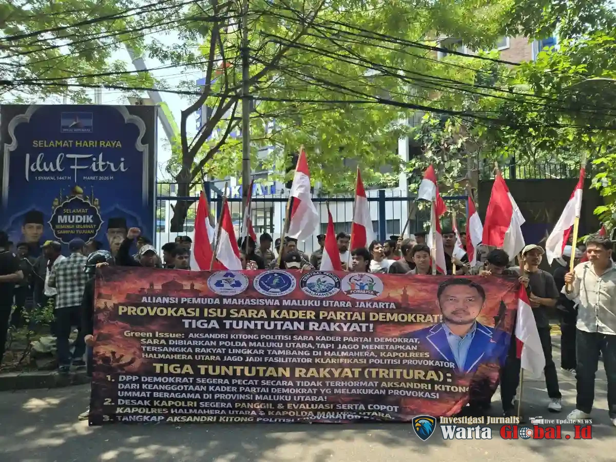 Aliansi Pemuda dan Mahasiswa Maluku Utara di Jabodetabek Gelar Aksi di DPP Partai Demokrat dan Mabes Polri, Desak Pemecatan Aksandri Kitong