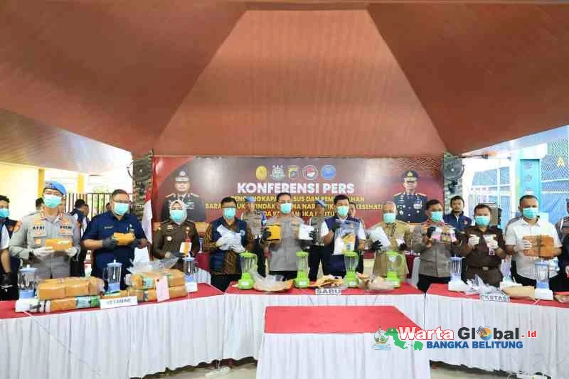 Polda Babel Ungkap 165 Kasus Narkotika Periode Triwulan I 2026, Sabu Hingga Ganja Dimusnahkan