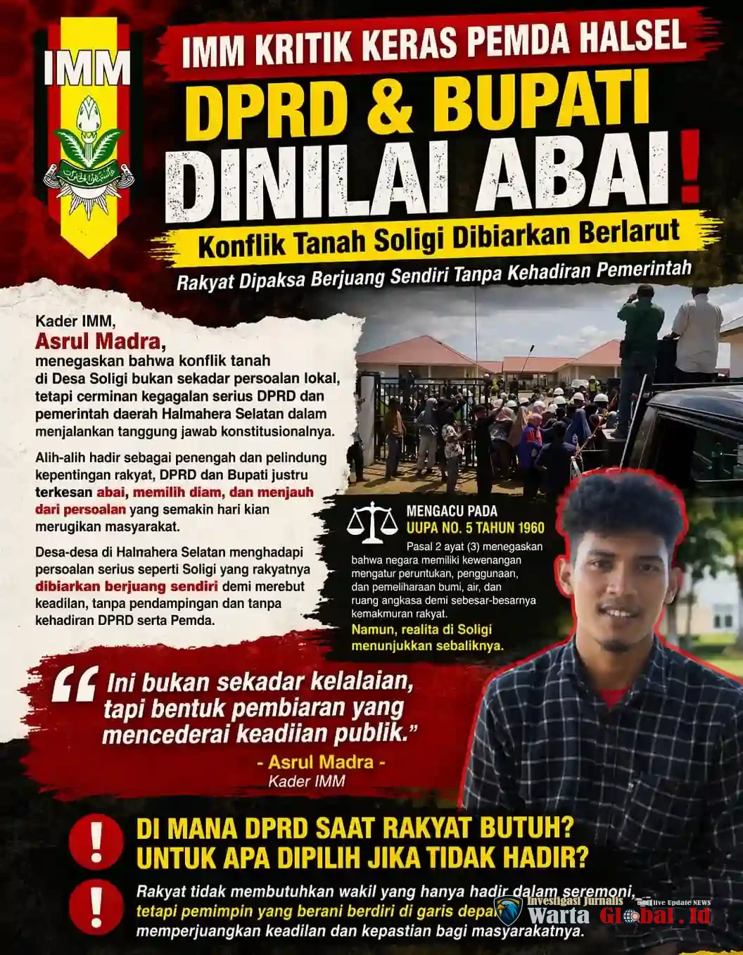 Desa Soligi: Konflik Semakin Memanas, IMM Angkat Bicara diMana Kepedulian DPRD dan Bupati Terhadap Masyarakat?