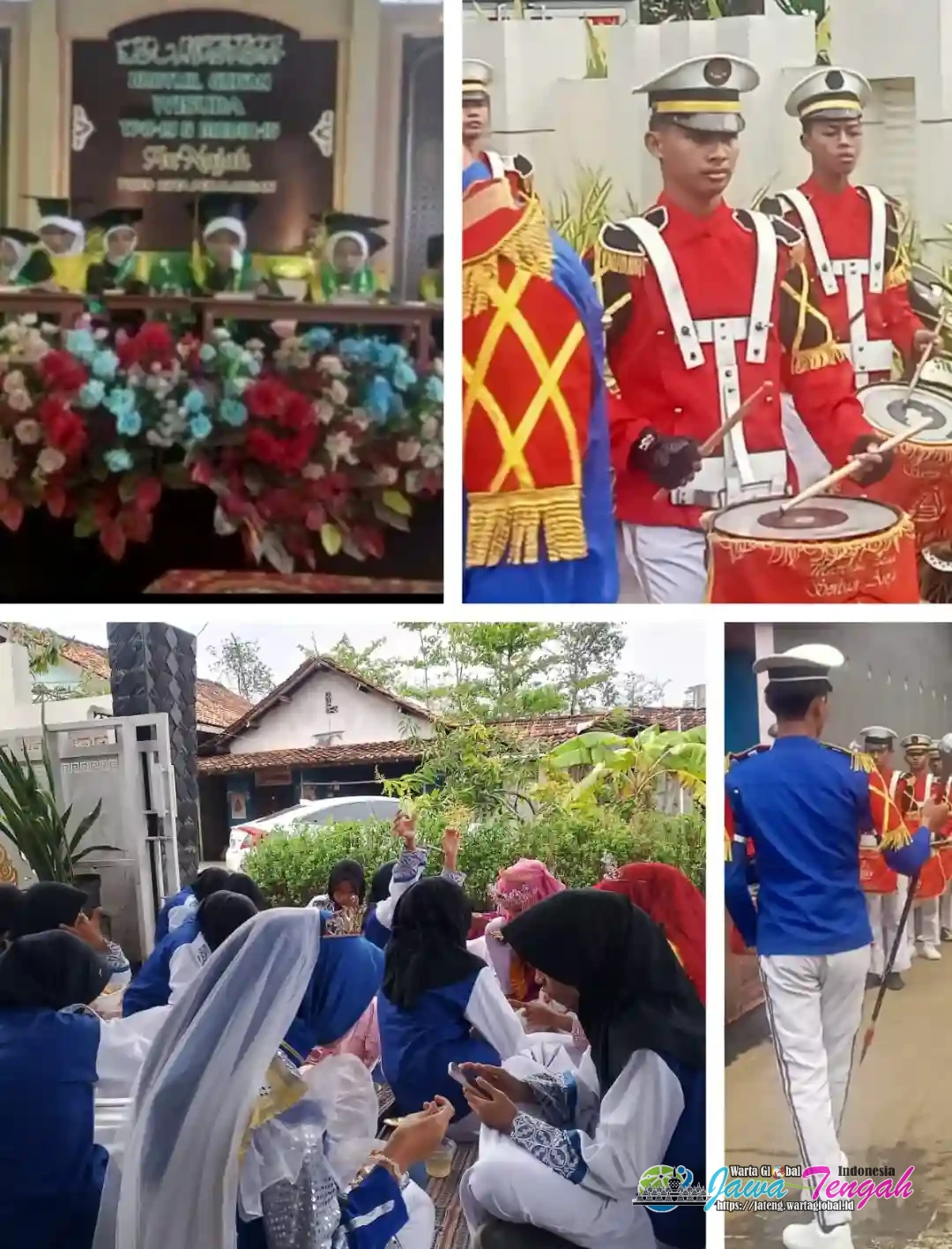 Dimeriahkan Drumband MTs, TPQ An Najah Tirto Kota Pekalongan Gelar Wisuda 51 Santri