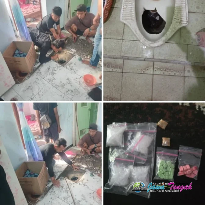 Dit Resnarkoba Polda Jateng Bongkar Kasus Narkotika, Barang Bukti di Buang ke Dalam Septiktank Berhasil Diamankan