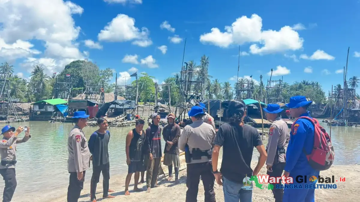 Polres Bangka himbau Penambang Ponton Rajuk Tower. Hentikan Aktivitas di Alur Nelayan II dan Muara Air Kantung