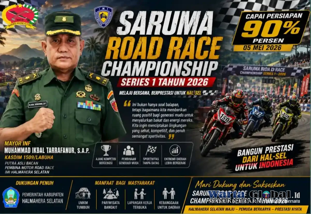 Saruma Road Race Championship Series 1 Tahun 2026 Capai Persiapan 90 Persen, Kasdim 1509/Labuha Dorong Semangat Olahraga Generasi Muda