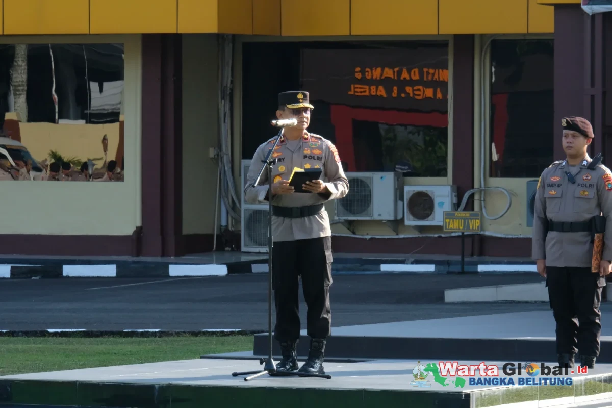 Pesan Wakapolda Babel Saat Pimpin Apel Pagi : Respon Cepat Laporan Masyarakat-Hindari Pelanggaran