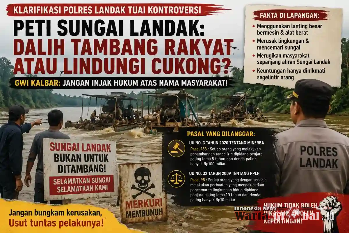 Atas Nama Masyarakat, Sungai Landak Dieksploitasi? Klarifikasi Polres Landak Tuai Kritik