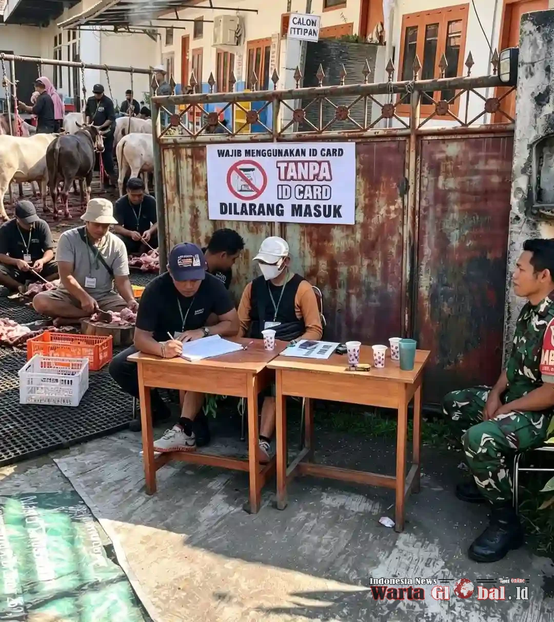 BABINSA, BERSINERGI DENGAN KEAMANAN MASJID DARUSSALAM QURBAN IDUL ADHA 1447 HIJRIAH