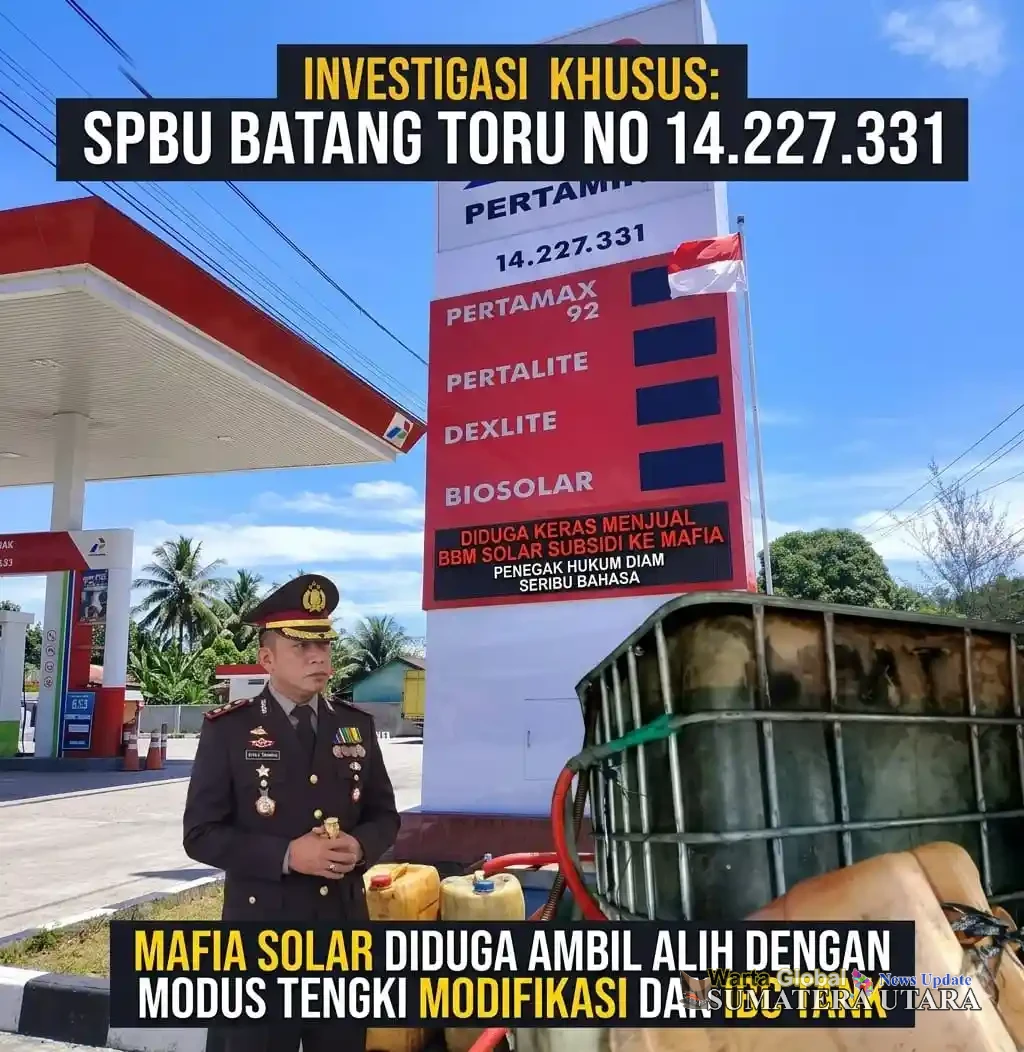 Kapolda Sumut Diminta Tindak SPBU No 14.227.331 Batang Toru "Diduga Kuat Menjual BBM Solar Subsidi Ke Mafia