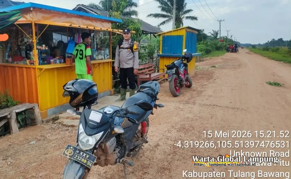 Patroli strong poin Polsek rawa Pitu kukuh kan kondusivitas Kamtibmas di tengah aktivitas  masyarakat