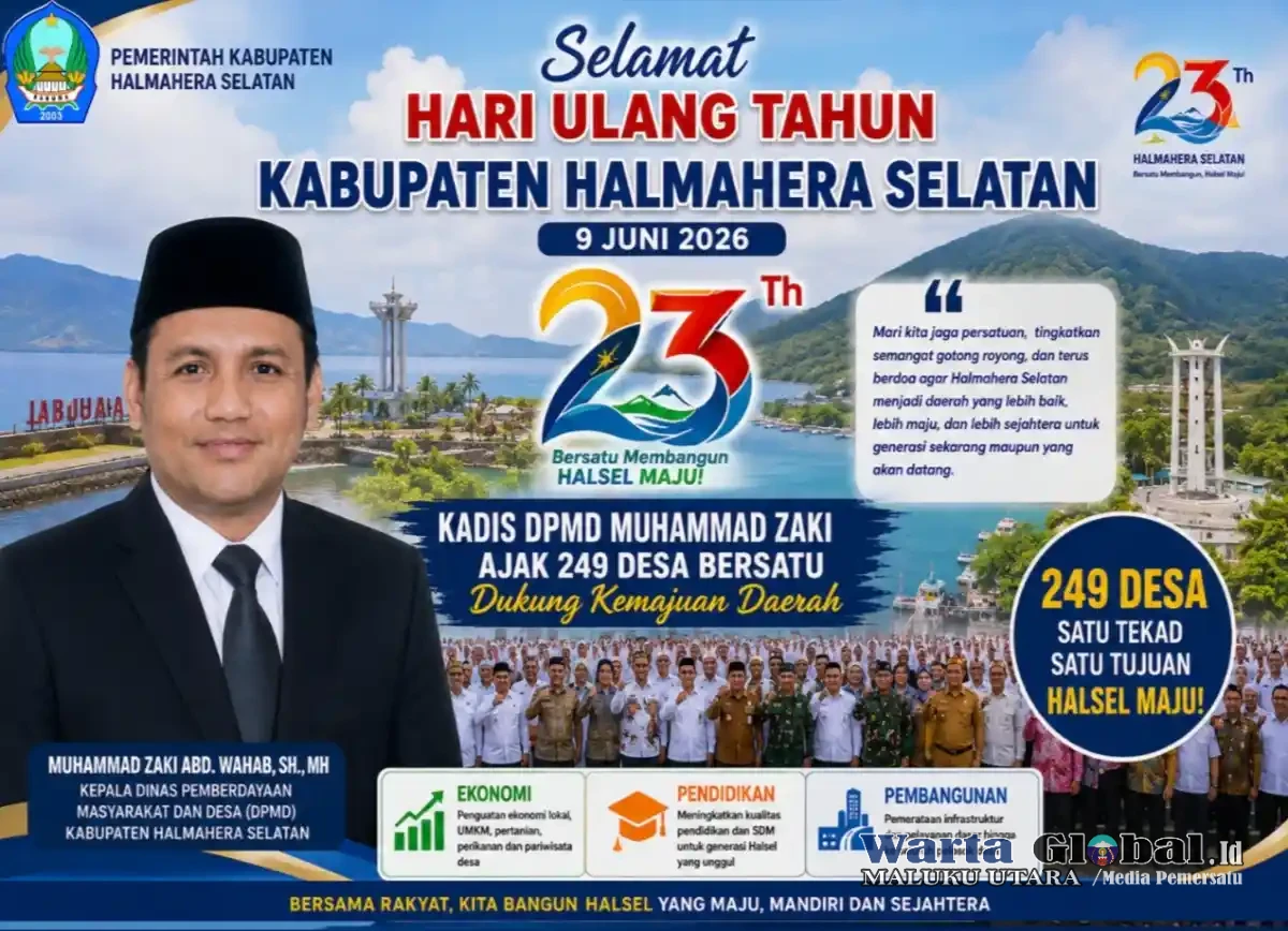 HUT Ke-23 Halmahera Selatan, Kadis DPMD Muhammad Zaki Ajak 249 Desa Bersatu Dukung Kemajuan Daerah