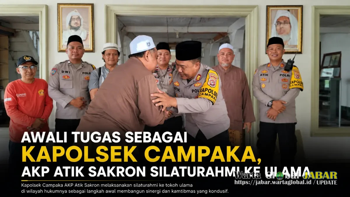Awali Tugas Sebagai Kapolsek Campaka, AKP Atik Sakron Silaturahmi ke Ulama