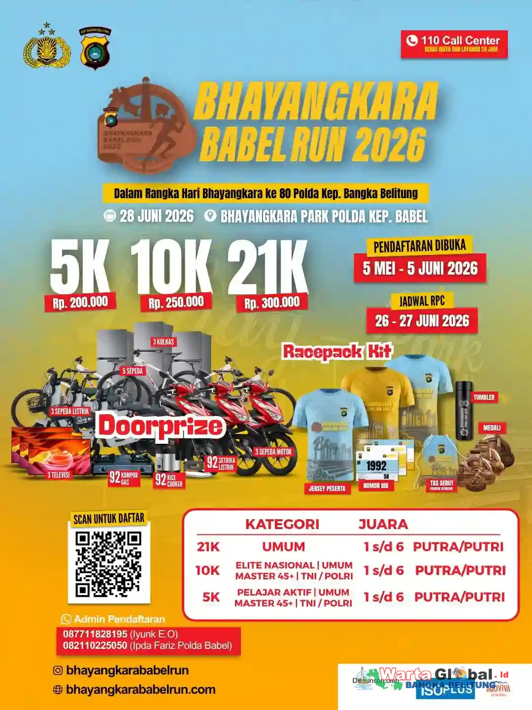 Polda Babel Bakal Gelar Bhayangkara Babel Run 2026 Edisi Ketiga, Catat Waktunya
