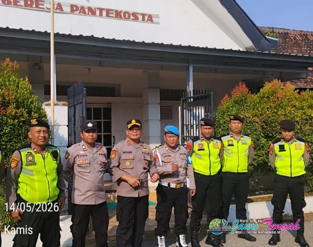 Polres Pekalongan Kota  Gelar Pengamanan 18 Gereja pada Perayaan Kenaikan Isa Almasih