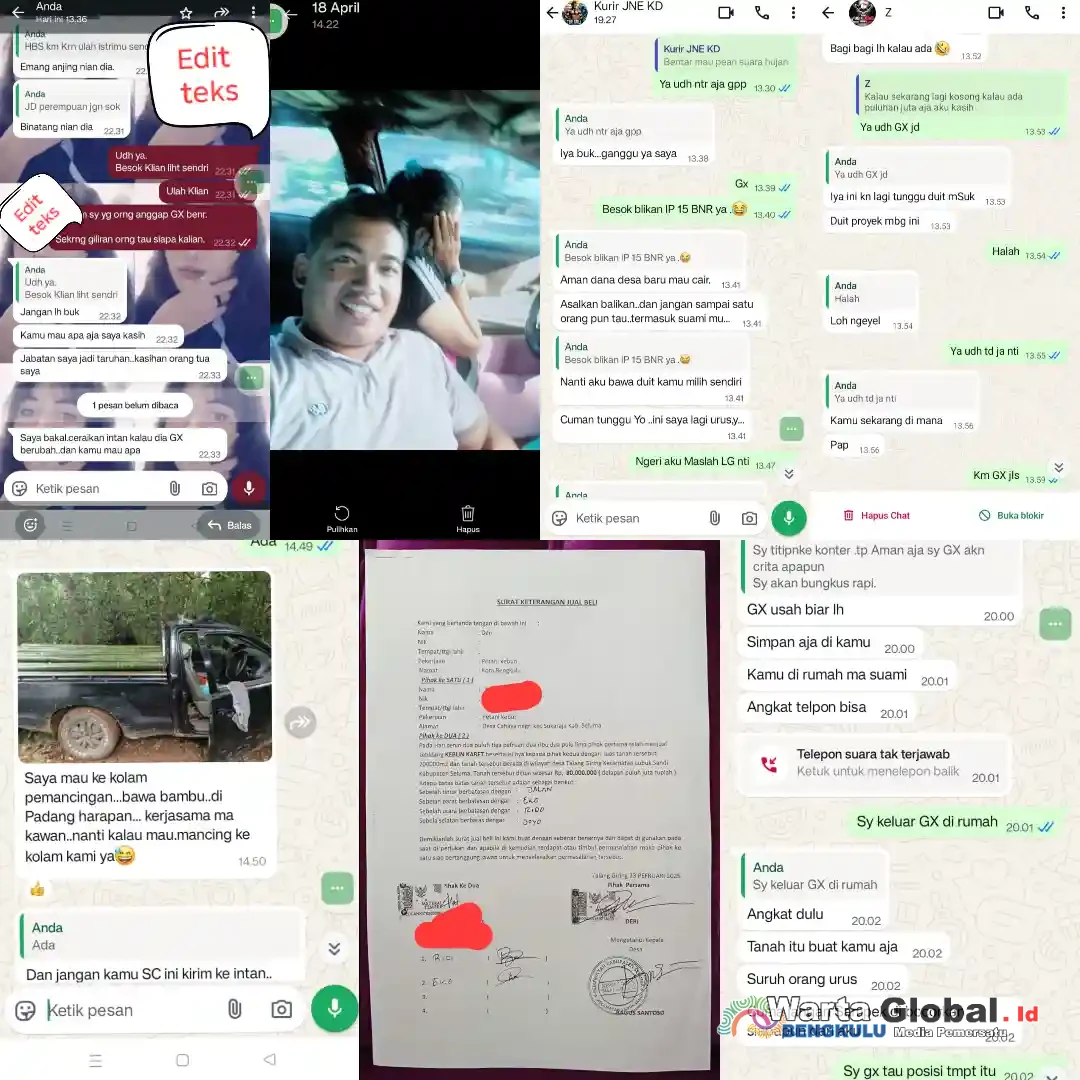 Kades Talang Giring Korupsi Demi Hidupi Selingkuhan Beli Iphone 15 Tanah 2 hektar Hingga memberikan Uang Puluhan Juta