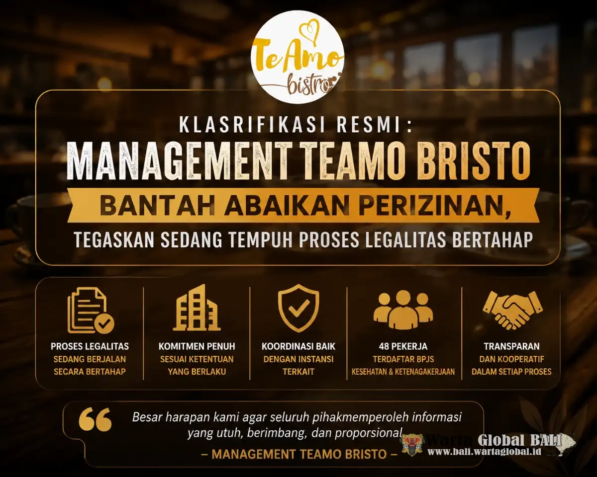 Klarifikasi Resmi : Management Teamo Bristo Bantah Abaikan Perizinan, Tegaskan Sedang Tempuh Proses Legalitas Bertahap.