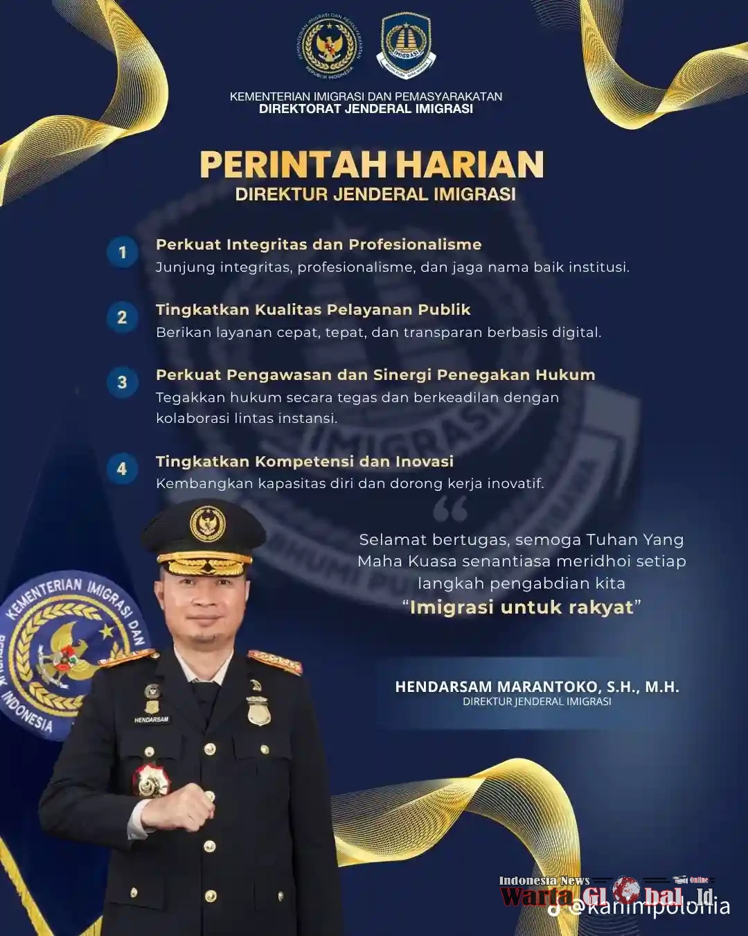 Direktur Jenderal Imigrasi Keluarkan Perintah Harian: Fokus Pengawasan WNA dan Pelayanan Publik