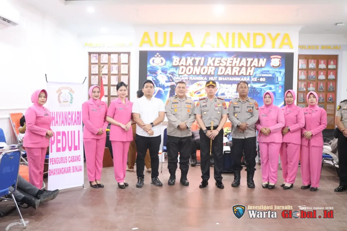 Sambut Hari Bhayangkara ke-80, Polres Binjai Tegaskan Pengabdian Polri Melalui Aksi Donor Darah, 126 Kantong Darah Diserahkan ke PMI