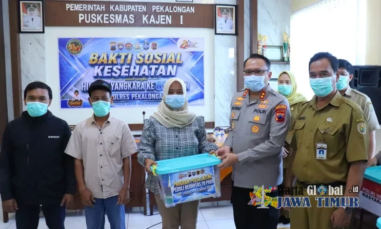 HUT Bhayangkara ke-80, Polres Pekalongan dan Dinkes Gelar Skrining Massal TB Paru