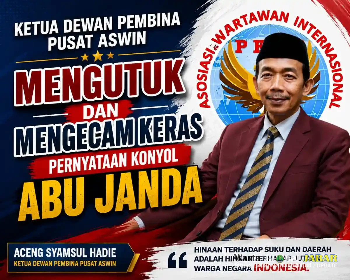 Ketua Dewan Pembina Pusat ASWIN Mengutuk dan Mengecam Keras Pernyataan Konyol Abu Janda