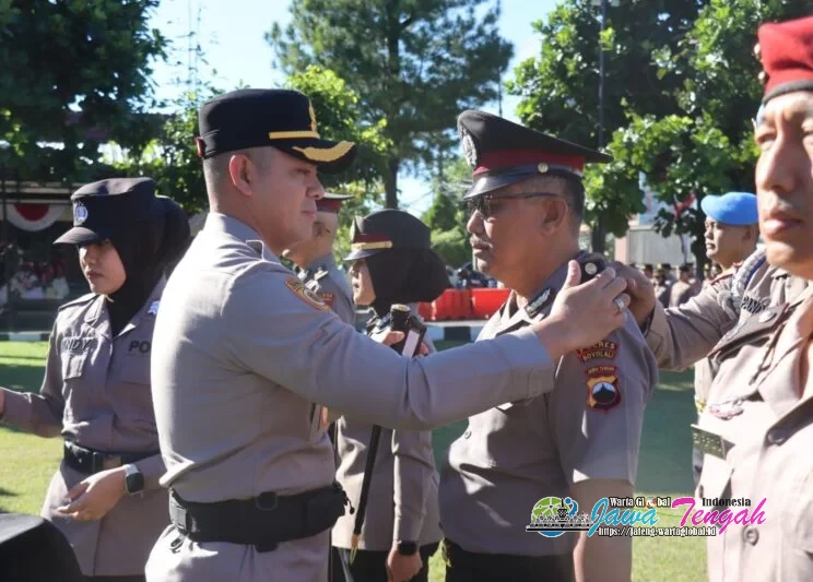 Kapolres Boyolali Pimpin Upacara Kenaikan Pangkat 79 Personel, Sambut HUT Bhayangkara ke-80