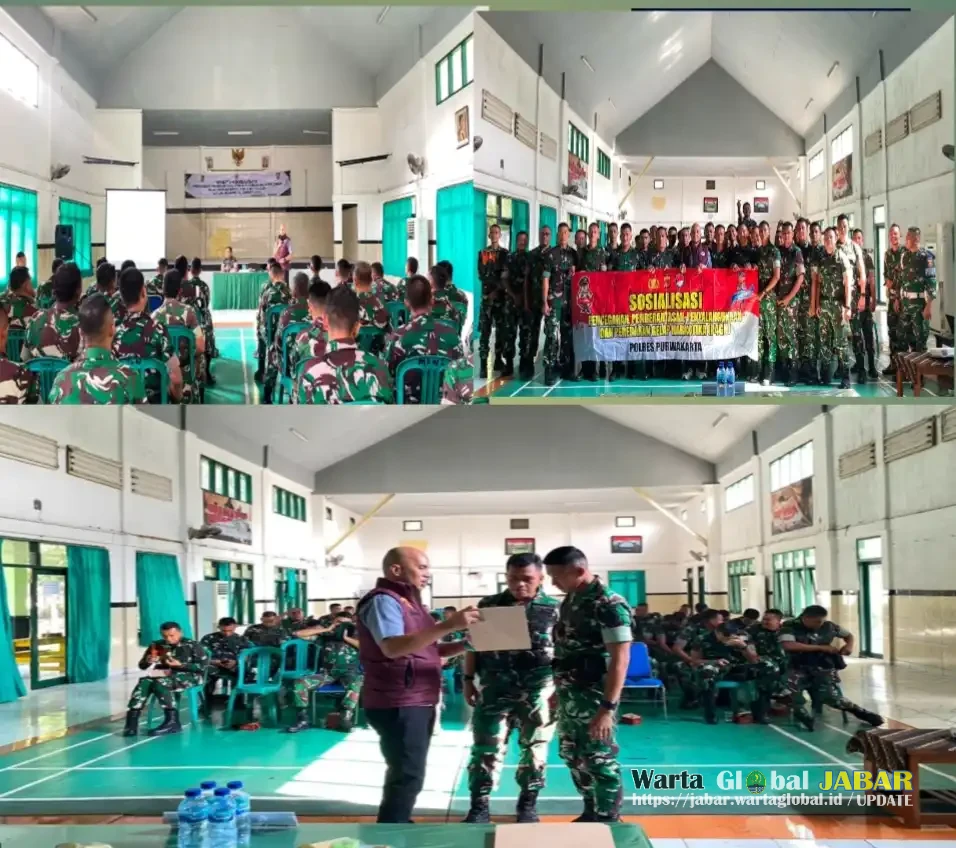 Perkuat Benteng Antinarkoba, Satres Narkoba Polres Purwakarta Sosialisasikan P4GN kepada Prajurit Menarmed 1 Kostrad Perkuat Benteng Antinarkoba, Satres Narkoba Polres Purwakarta Sosialisasikan P4GN kepada Prajurit Menarmed 1 Kostrad